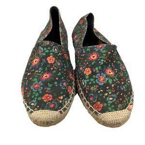 Isabel Marant Etoile Canae Canvas Espadrille Slip On Black Floral Flats Size 40